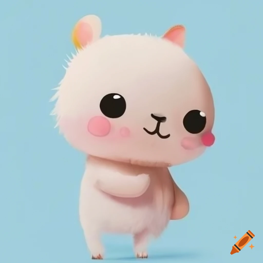 Kawaii animal on white background