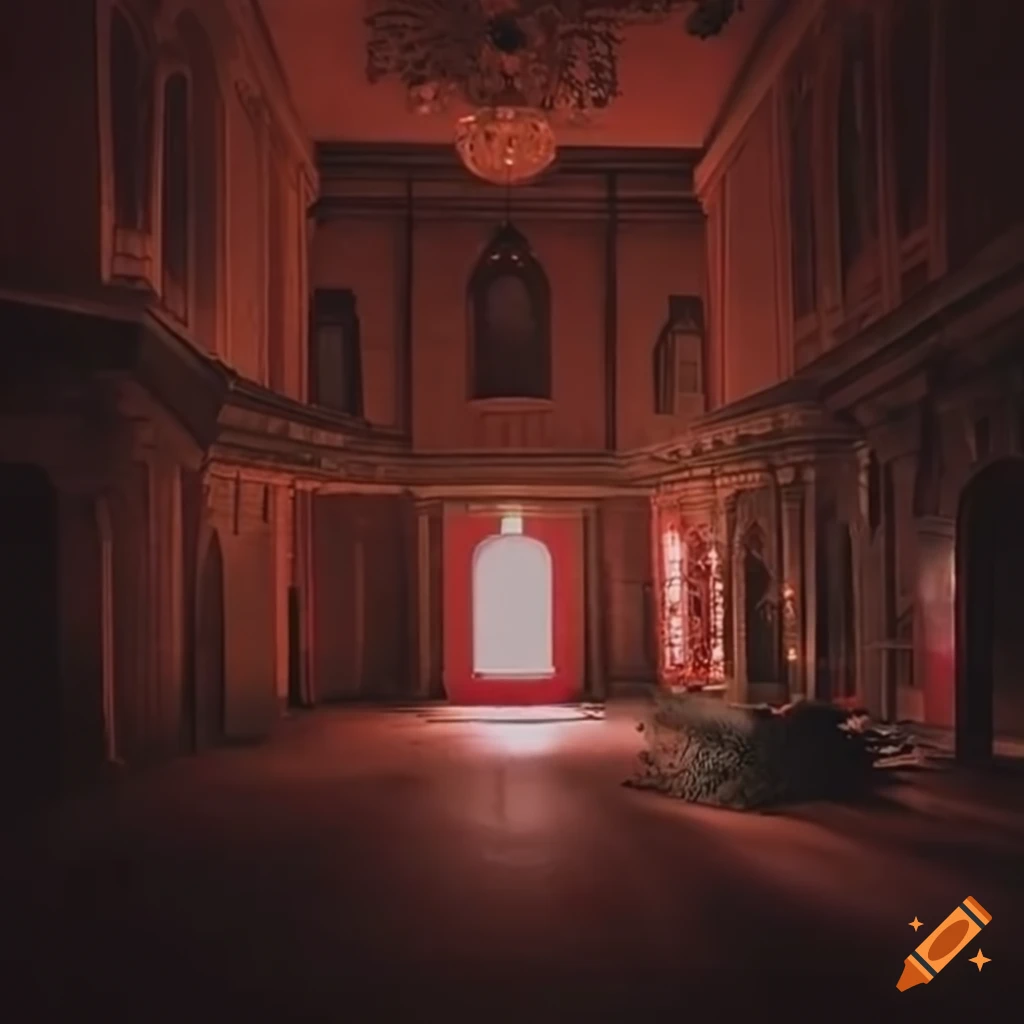 eerie Christmas event venue backrooms