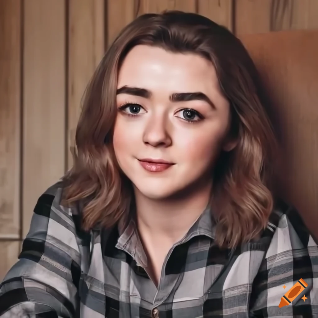 Photo of maisie williams in plaid shirt and black leather trousers on ...