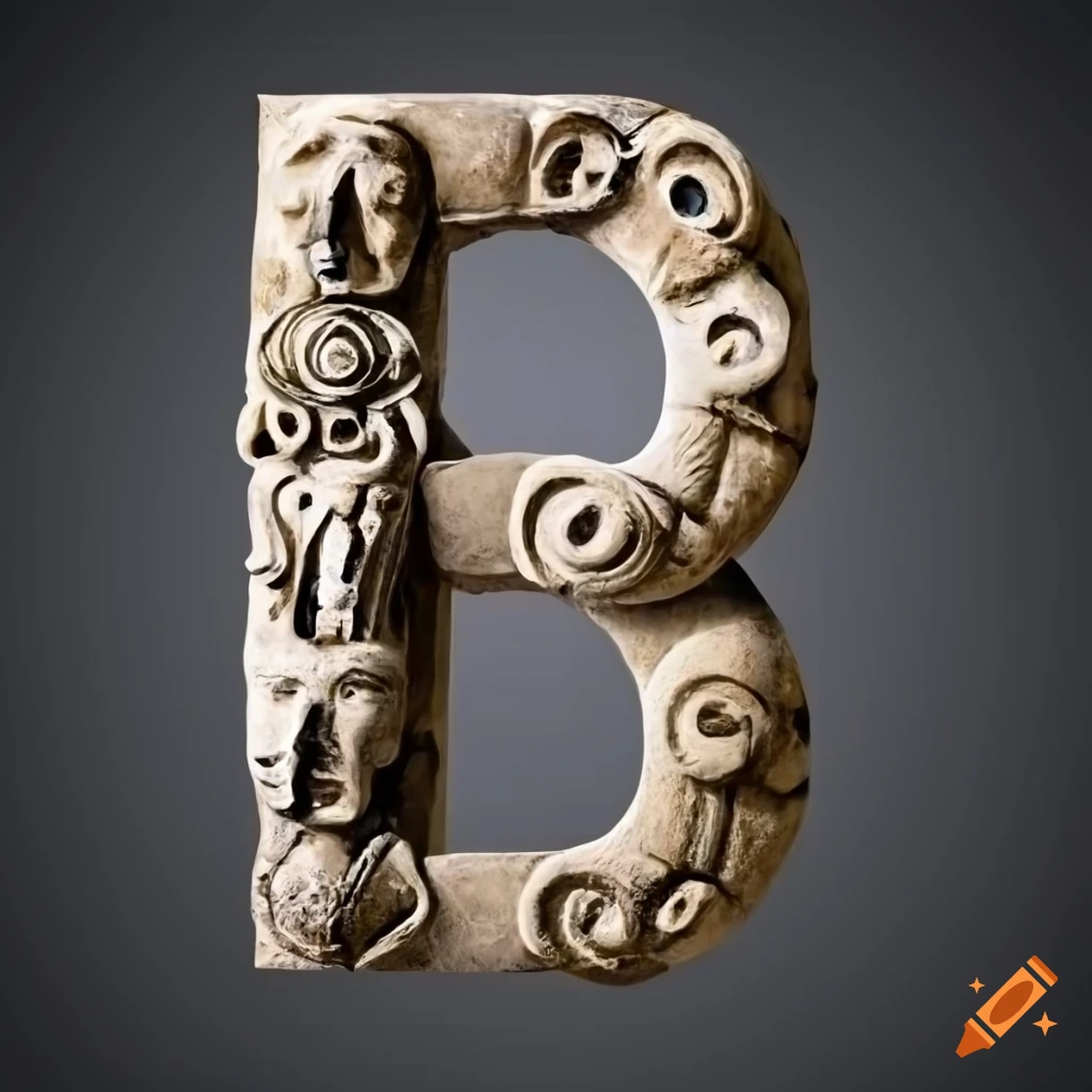 Shale rock with ancient etruscan alphabet engraving on Craiyon