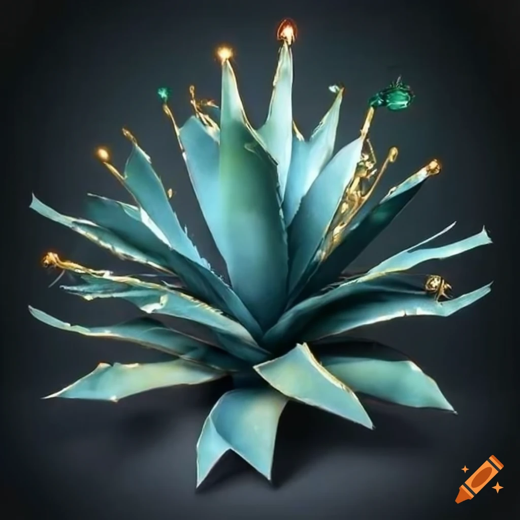 decorated agave with christmas lights