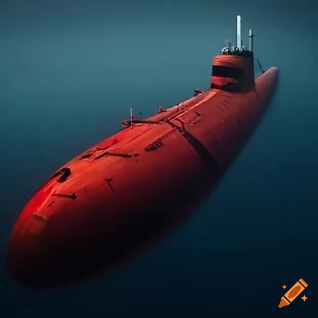 Red submarines crossing the atlantic ocean on Craiyon