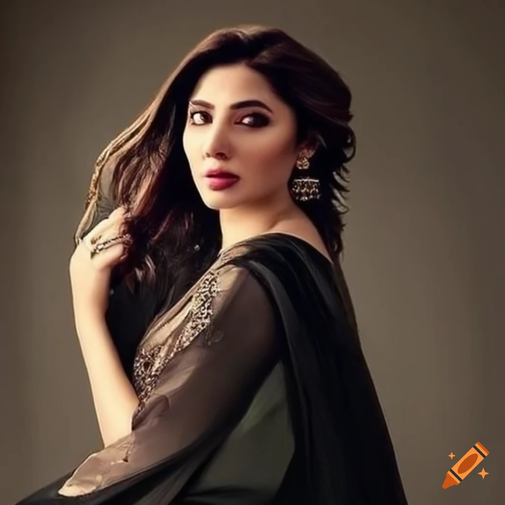 Mahira khan in a gauzy black slit dress exuding beauty and radiance on ...