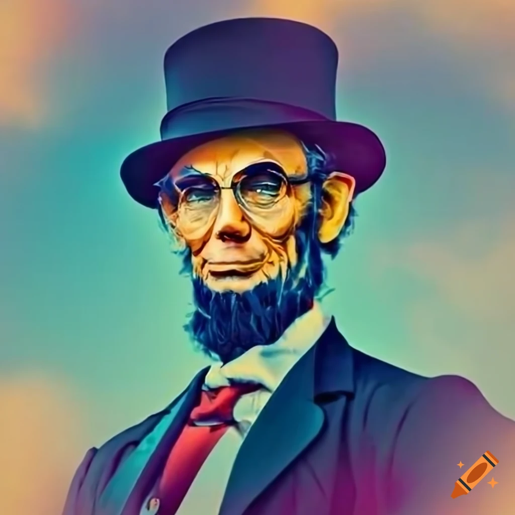 Abraham lincoln with sunglasses and usa colors on Craiyon