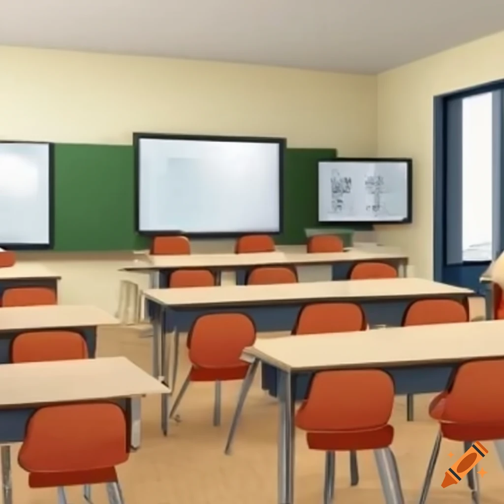 Salle de classe virtuelle avec élève on Craiyon