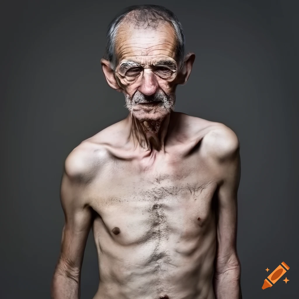 image of a chrome-covered skinny old man