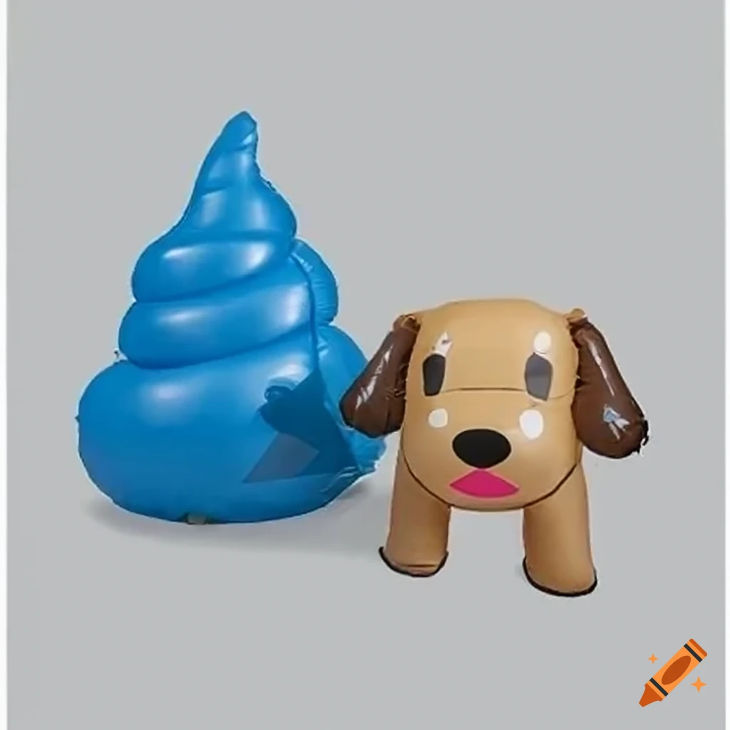 Giant inflatable dog poop balloon at a parade on Craiyon