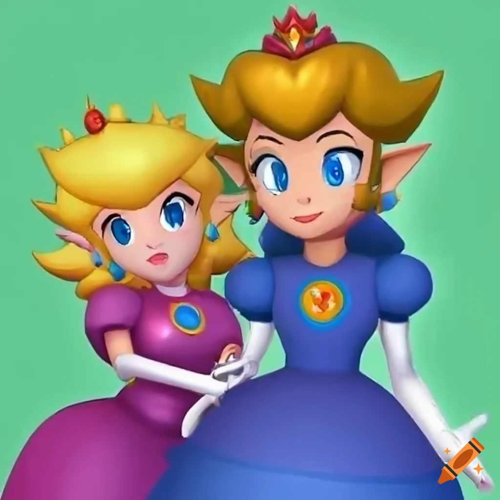 Link and princess peach swapping outfits