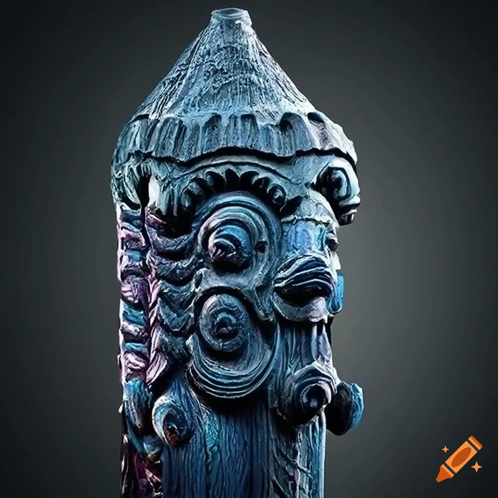 detailed sapphire carving with mountain valley motif
