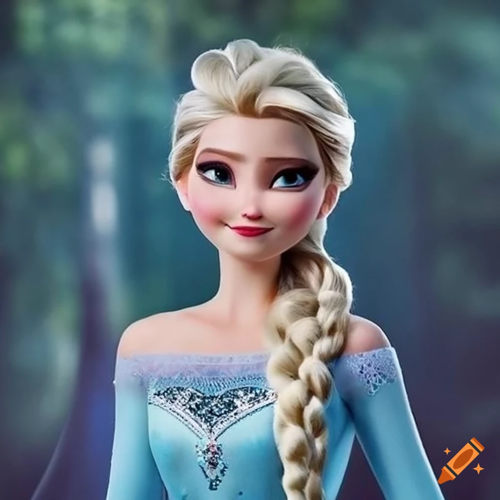 High resolution Portrait Of Elsa From Disney s Frozen On Craiyon
