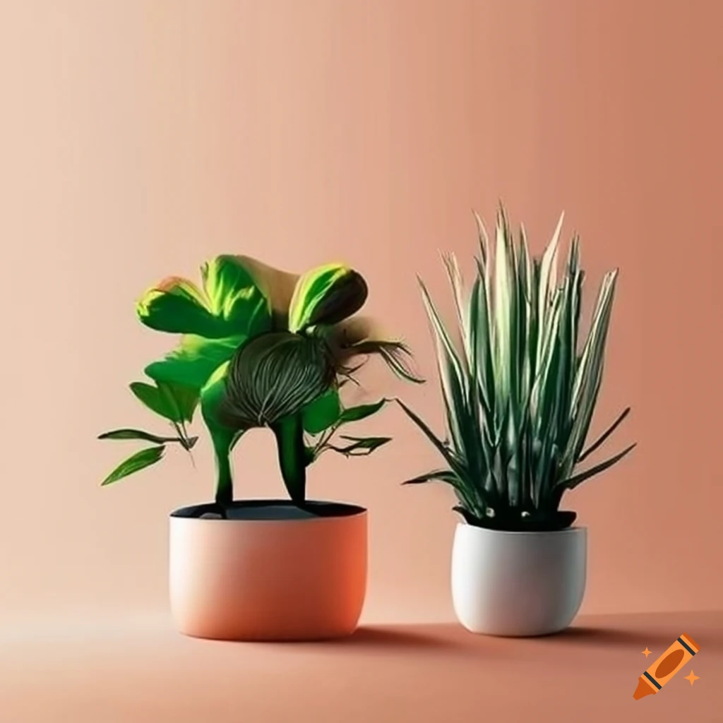 Minimalist drawings of indoor plants on a veranda on craiyon