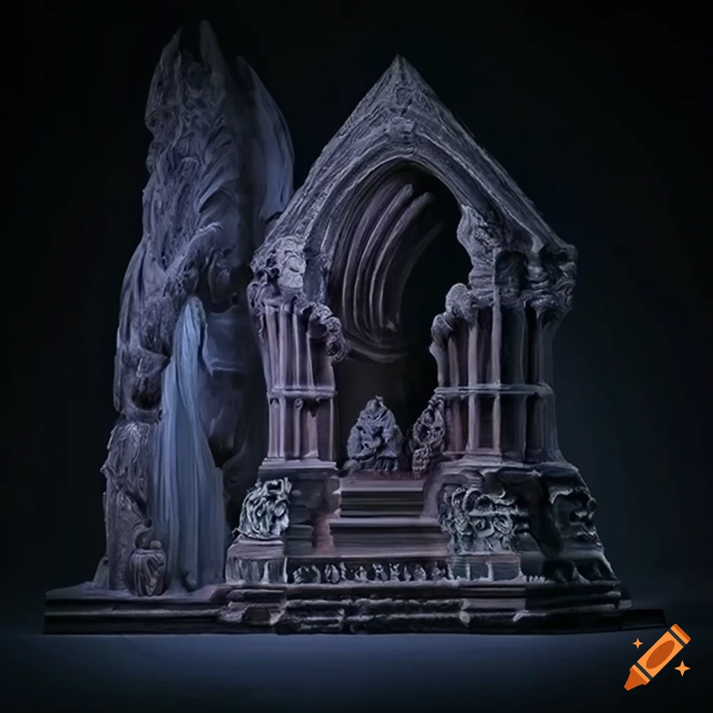 detailed carving of a mountain valley
