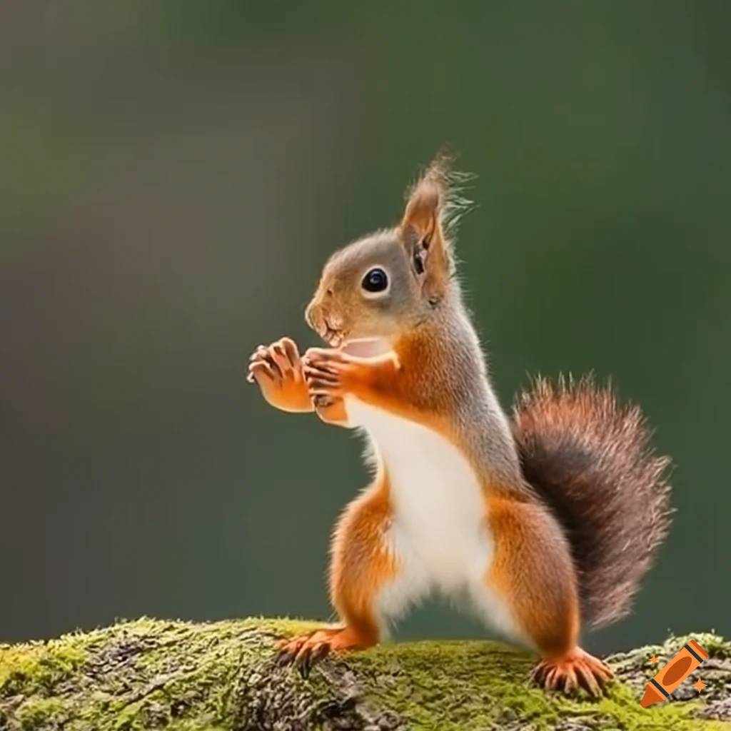 Karate squirrel doing ridge hand strike on Craiyon