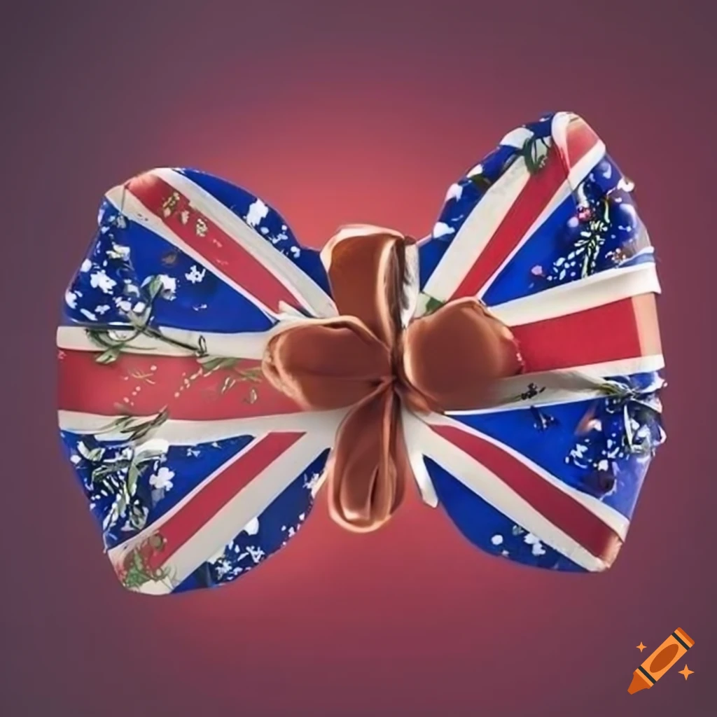 Christmas gift voucher with butterflies and union jack wings on Craiyon