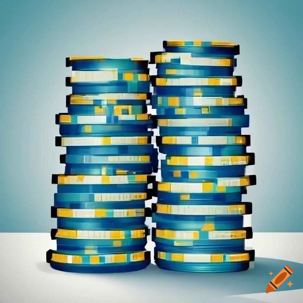 Financial chart made of stacked game chips on Craiyon