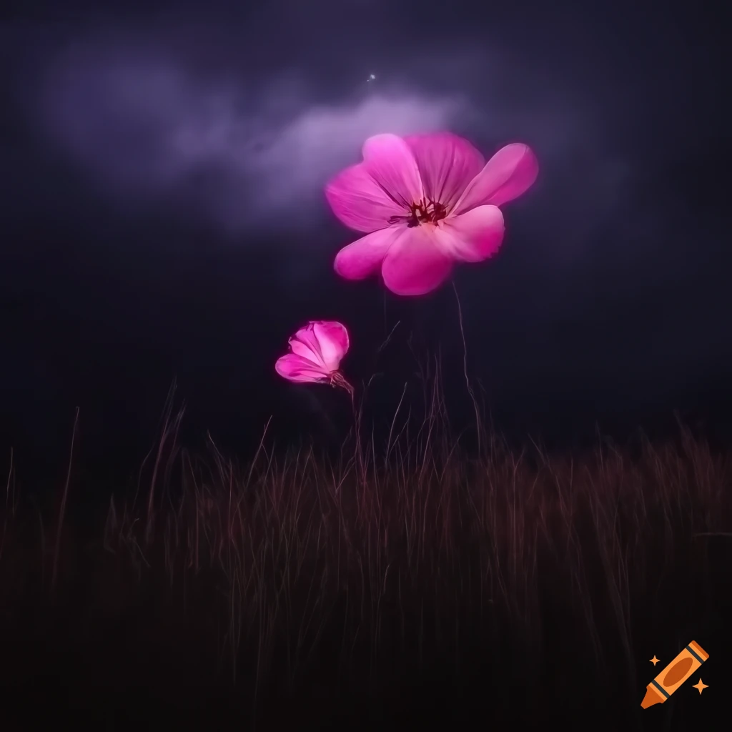 lonesome flower against a stormy sky