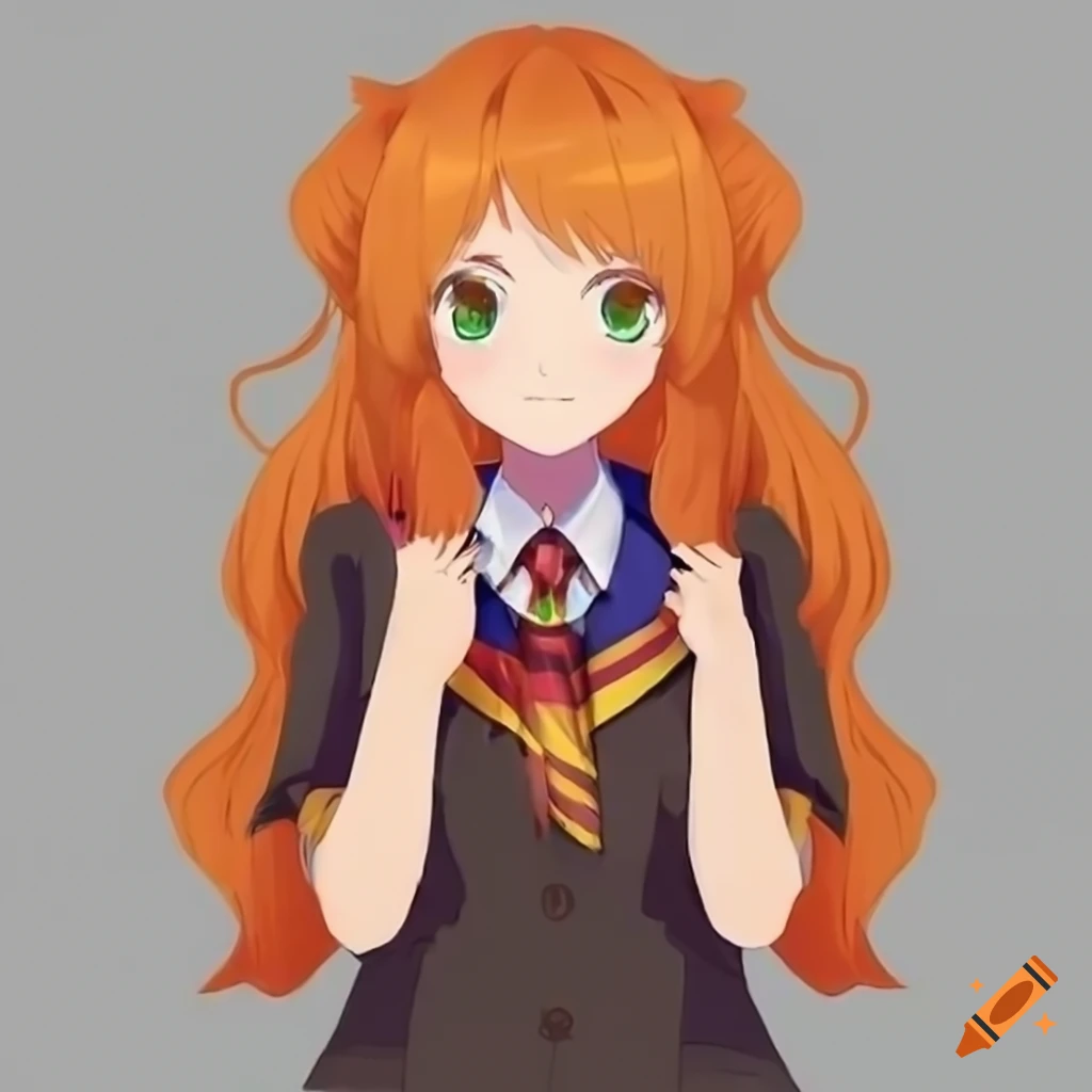 Girl With Orange Hair In Hogwarts Uniform On Craiyon 2500