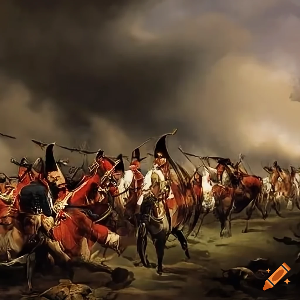 Painting Depicting The Battle Of Waterloo