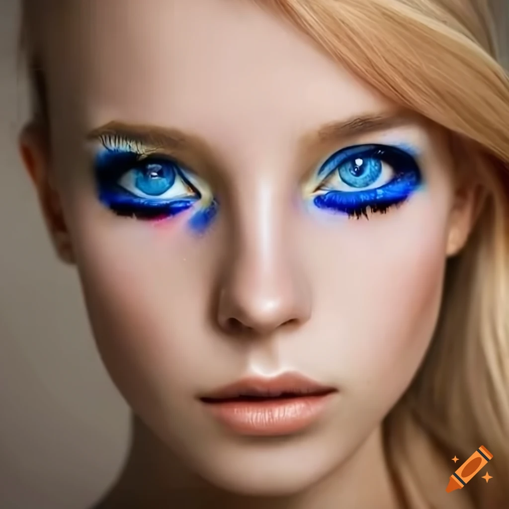 Artistic Portrait Of A Young Woman With Blond Hair And Blue Eyes 6590