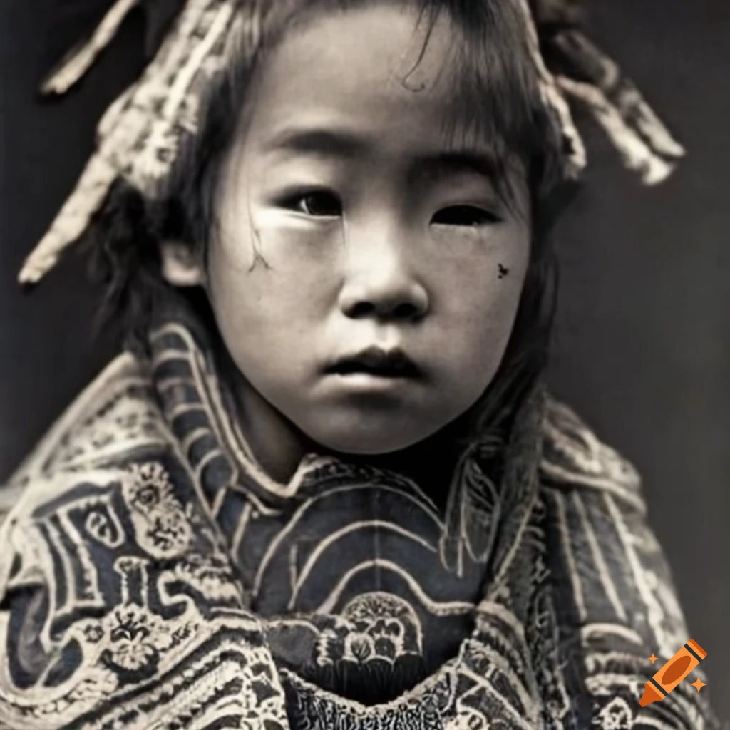 1910 photography of Ainu children