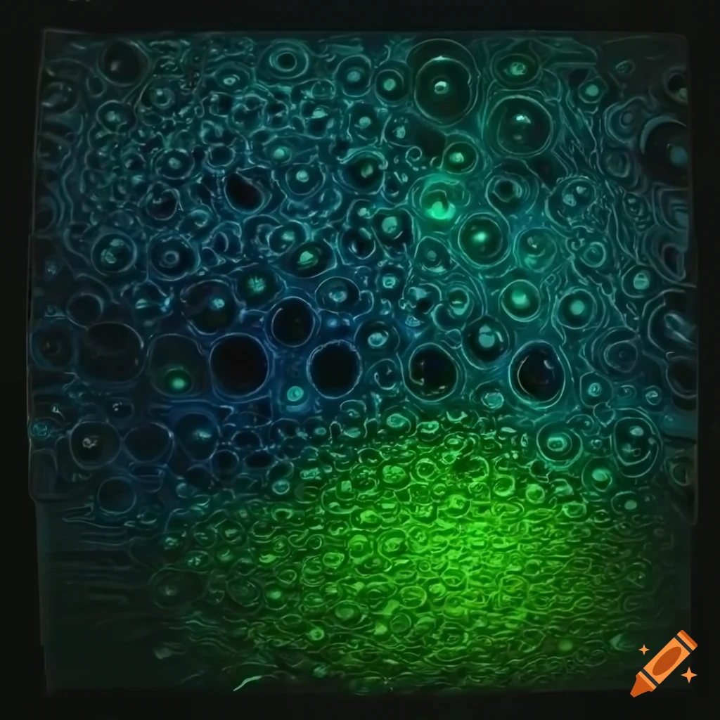 2D alien character in a wet and swirly environment