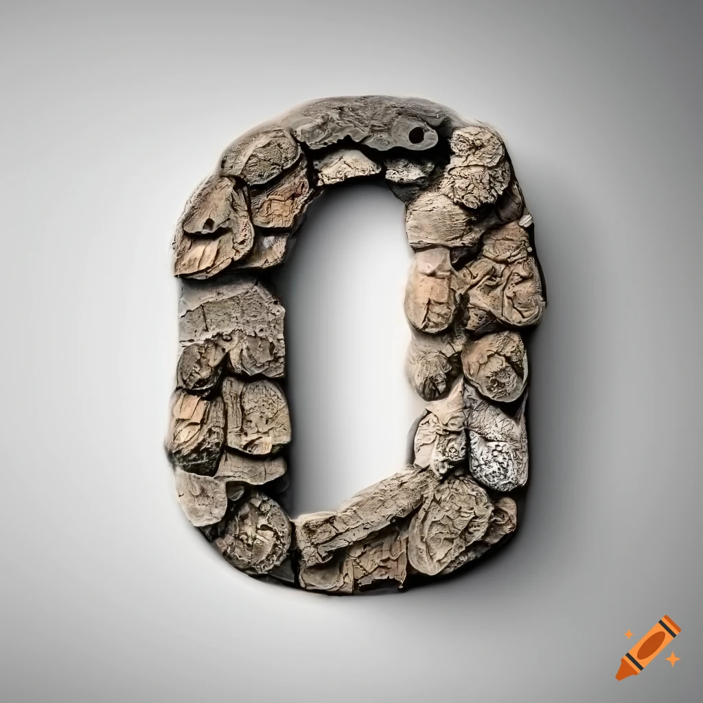 ultra realistic stone carving of letter L with owls