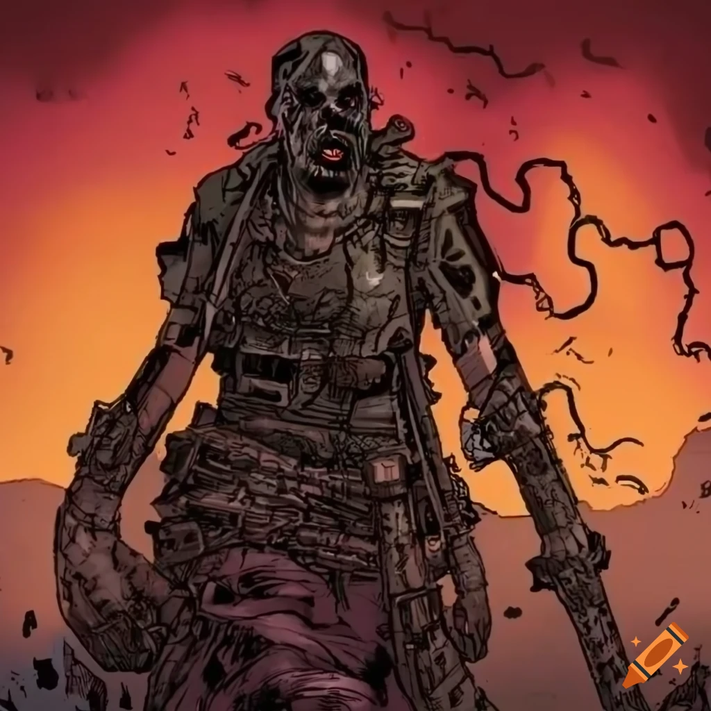 comic depicting a dark sci-fi wasteland