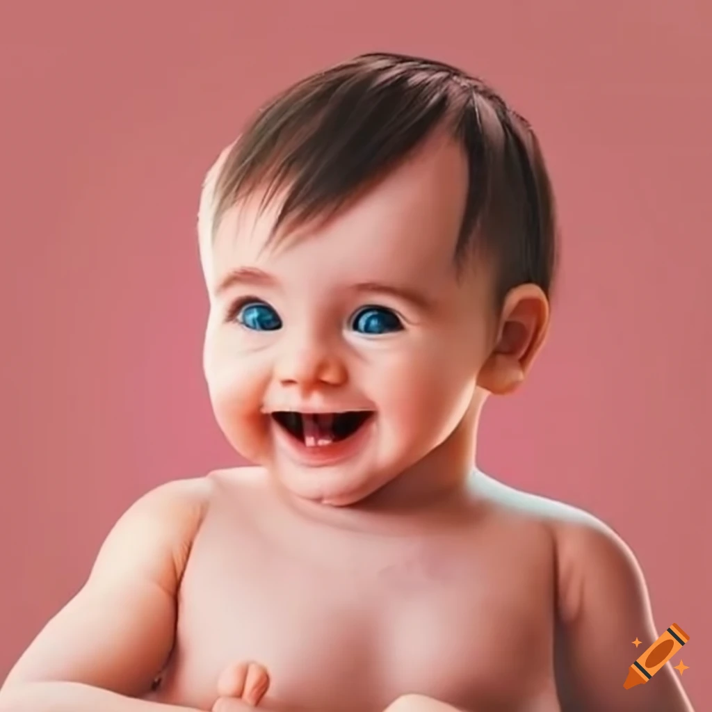 Smiling toddler girl during diaper change on Craiyon