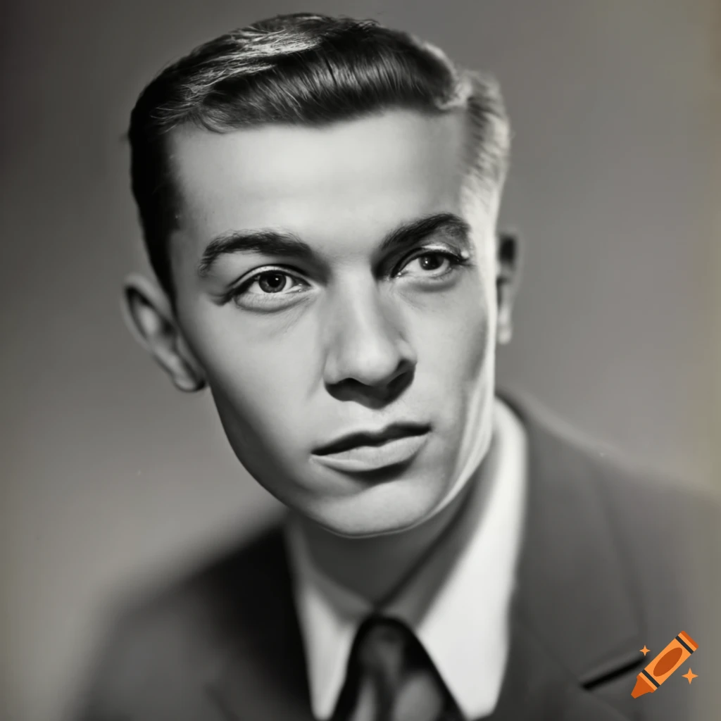 1950s studio portrait of a young man