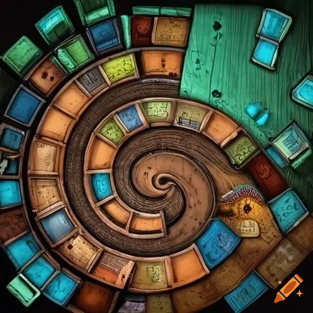 Spiral boardgame map on Craiyon