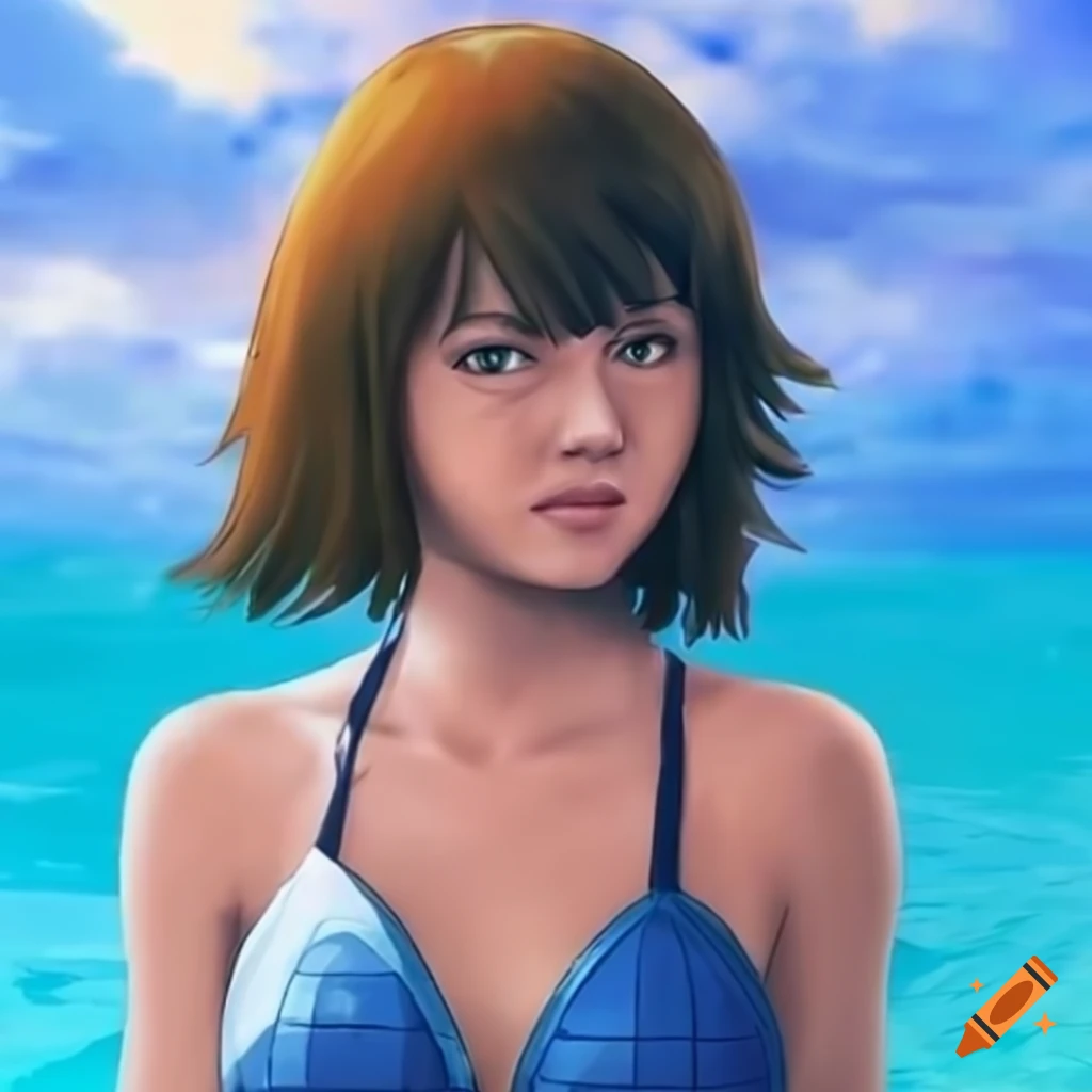 realistic depiction of Misty from Pokemon in a swimsuit