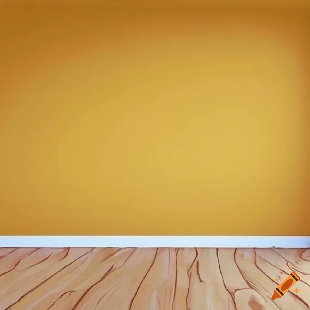 Minimalistic room with orange yellow walls on Craiyon