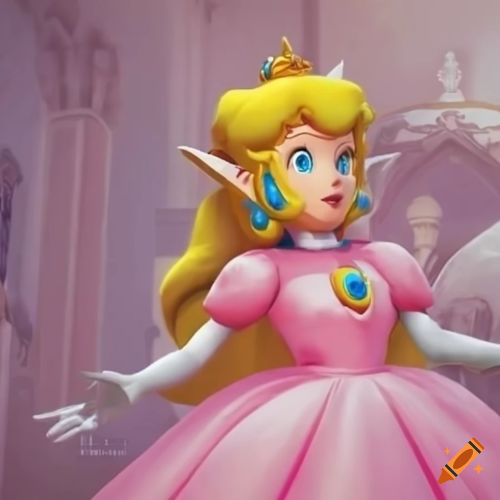 Princess peach and link in cosplay outfits