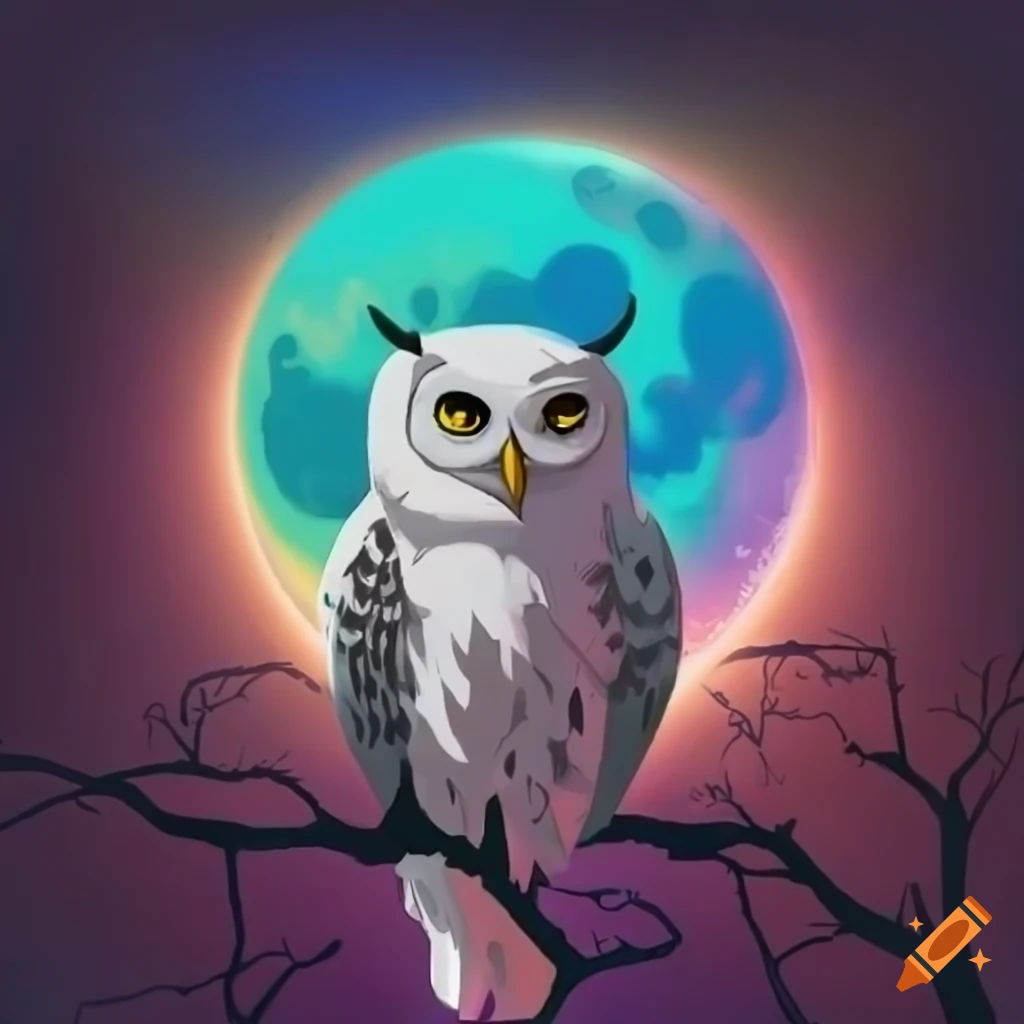 Barn owl, cute anime art style on Craiyon