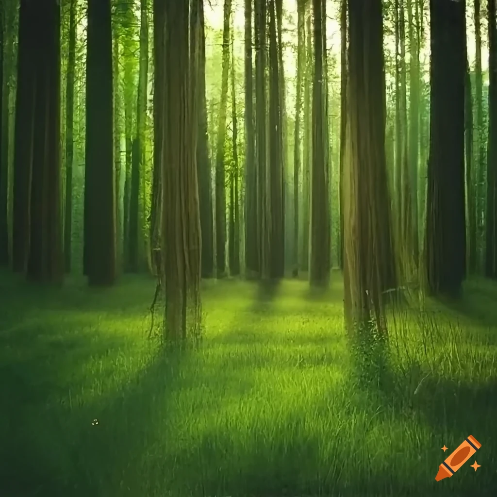 Serene bamboo forest and japanese garden with sunlight on Craiyon