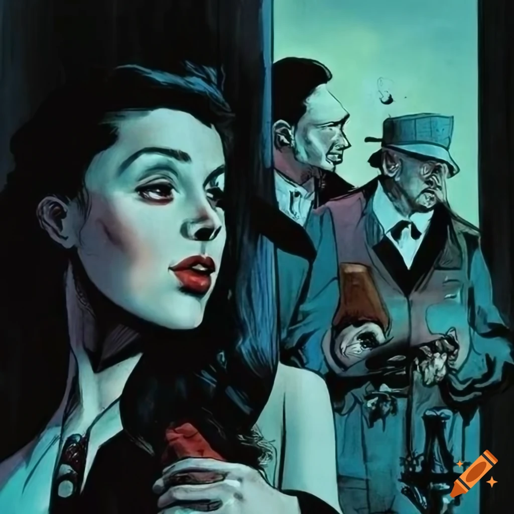 Iridescent villain from a noir graphic novel