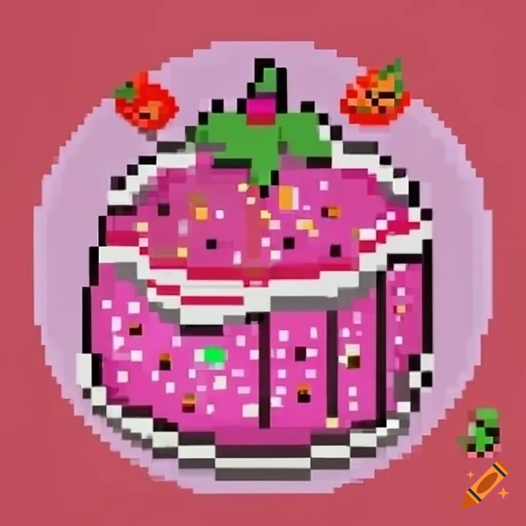 Pixel Art Of A Pink Strawberry Cake On Craiyon 7720