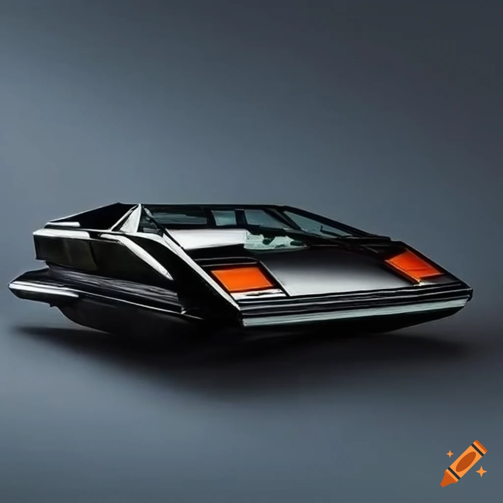 Black 1980 Lamborghini Countach reminiscent of Back to the Future hovercraft