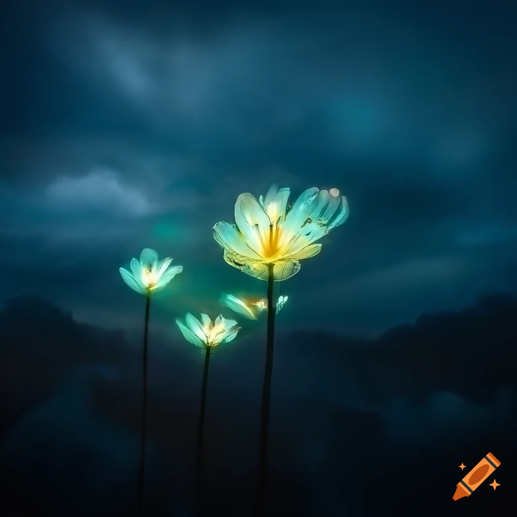 lonesome flower against a stormy sky