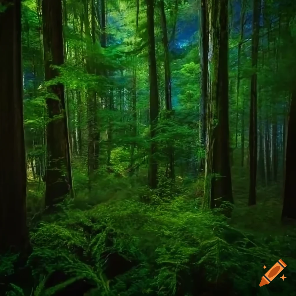 Image of a beautiful forest on Craiyon