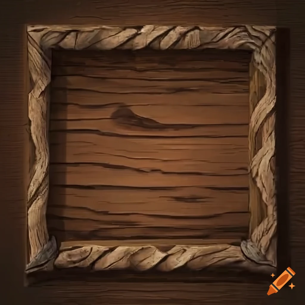 Wood texture border for rpg ui design on Craiyon