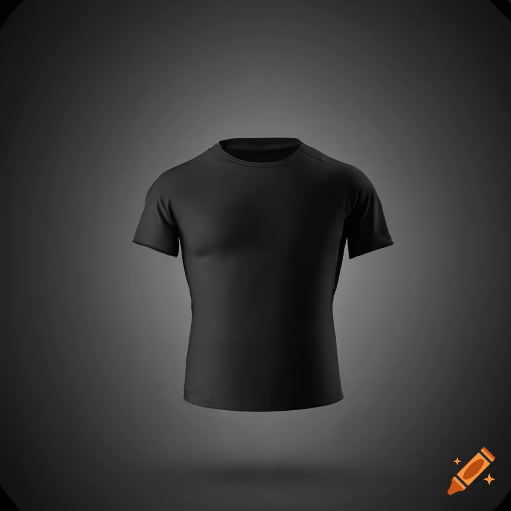 3D black t-shirt in a spotlight