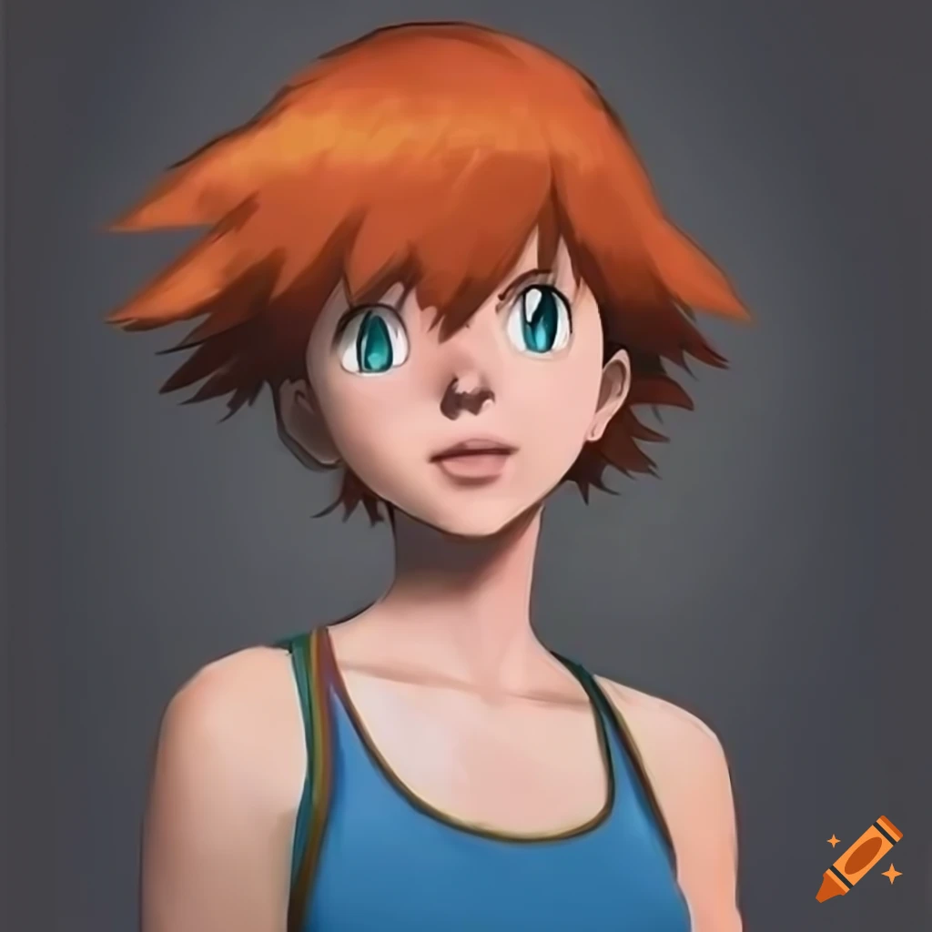 Realistic depiction of misty from pokemon on Craiyon