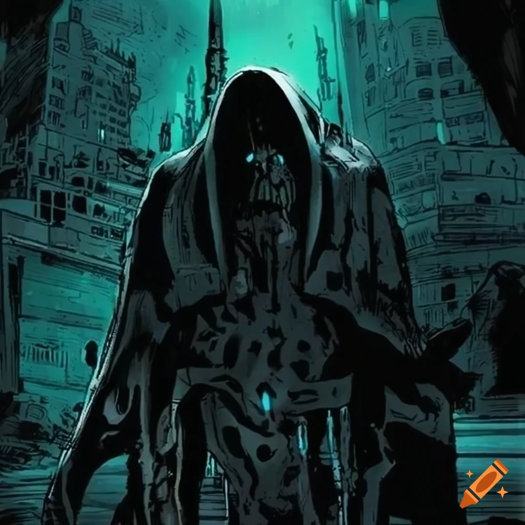 dark sci-fi city comic artwork