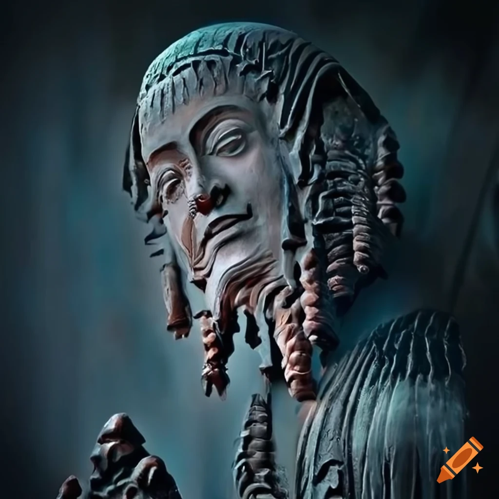 Sapphire architectural stave carving artwork