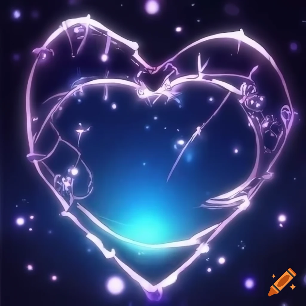 shiny 3D heart anime wallpaper