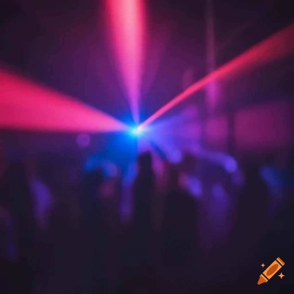 blurry laser lights in a crowded nightclub