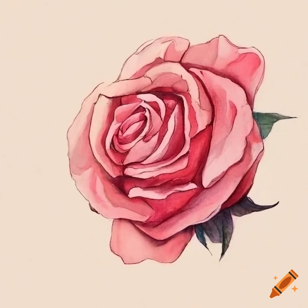 genga art of a rose