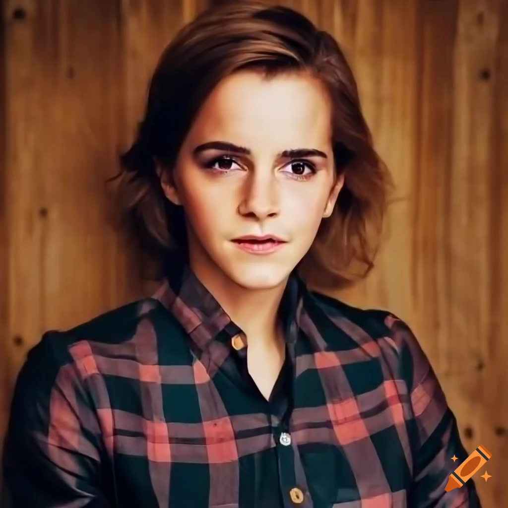 Actress In Country plaid Shirt And Black Leather Trousers On Craiyon