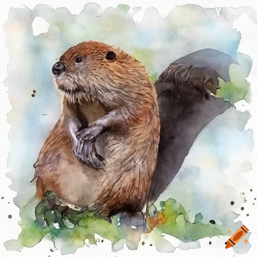 humorous image of a beaver riding a horse